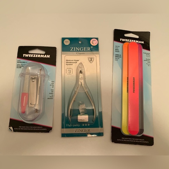 New Tweezerman Zinger Nail Care Set Manicure Kit Nipper Nail Files Bundle Pink - Picture 1 of 12